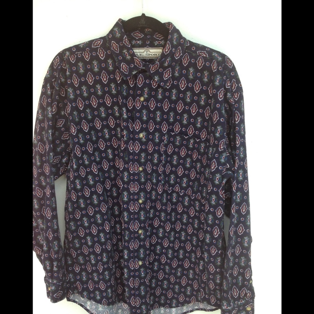 M.E. Sport Navy Background Corduroy Shirt